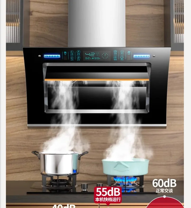 220V Ala Haotaitai Powerful Range Hood Side Suction Kitchen Double Motor Non Clean Home Use CCC