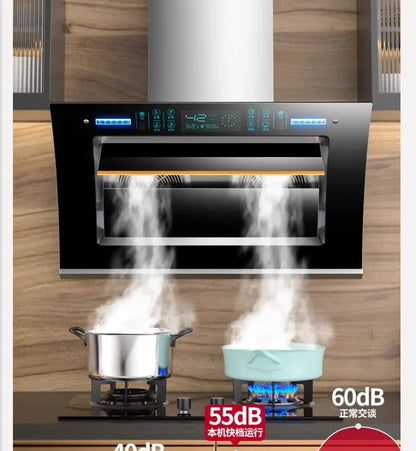 220V Ala Haotaitai Powerful Range Hood Side Suction Kitchen Double Motor Non Clean Home Use CCC