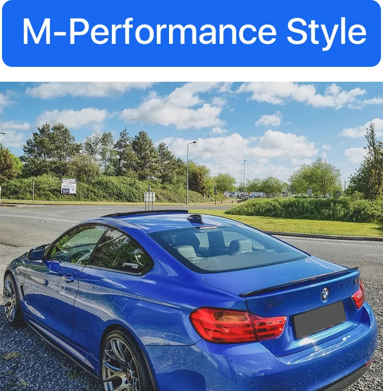 Rear Trunk Spoiler Bumper Lip For BMW 4 Series F32 F33 F36 Carbon Fiber PSM M4 MP Style Wing Tail Kit 2014-2020 Gloss Black