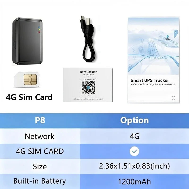 4G GPS Tracker Car 10000/20000mAh Vehicle GPS Locator Real-time GPS Tracking Device Long Standby Anti-theft Alarm Position APP