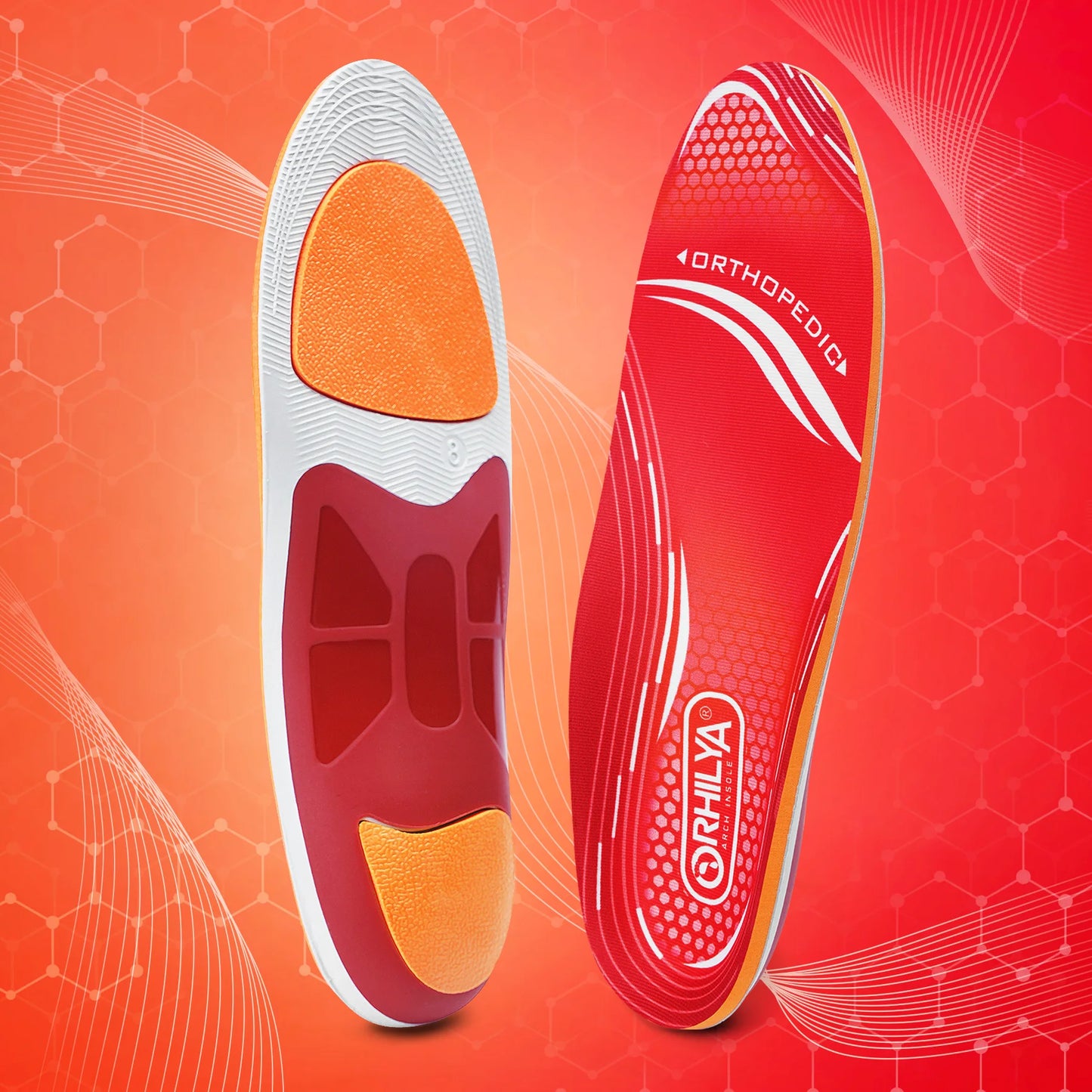 220lbs+ Plantar Fasciitis Orthopedic Sport Insole High Arch Support Men Women Sole, Flat Feet Pain Relief Orthotic Shoe Insert