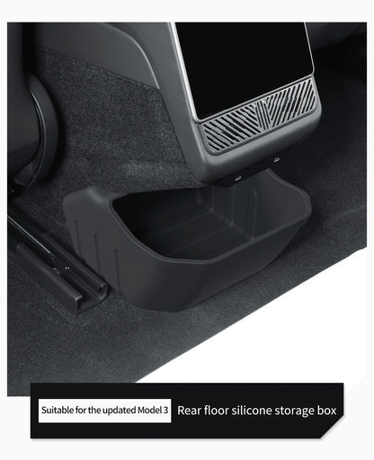 For Tesla Model 3 Highland 2025 Rear Seat Storage Box Below The Rear Air Outlet Rear Seat Organizer Tray Car Accessories 2024