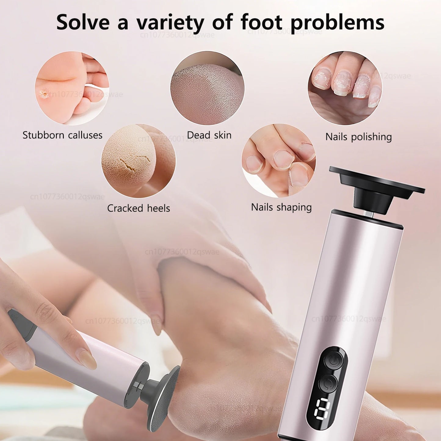 Electric Foot Sandpaper Rechargeable Foot File for Heels Grinding Pedicure Tools Foot Care Tool Dead Hard Skin Callus Remover