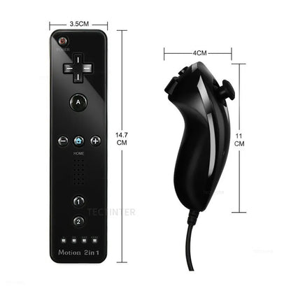 2 in 1 Wireless Bluetooth Remote Controller For Wii Wii U Controle Optional Motion Plus Gamepad Nunchuck Set With Silicone Case