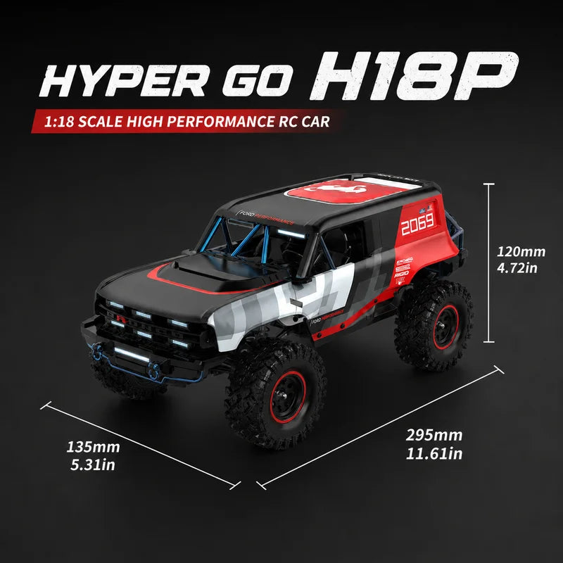New MJX Hyper Go H18P  1:18  RC Car Brushless 4WD Off-Road Crawler 2.4G Remote Control Toy Truck RTR