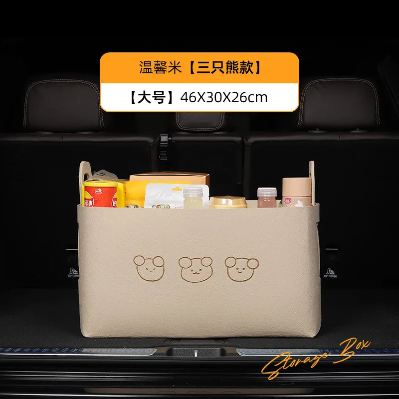 Car trunk storage box, car storage box, large capacity trunk organizer, foldable storage box for cars