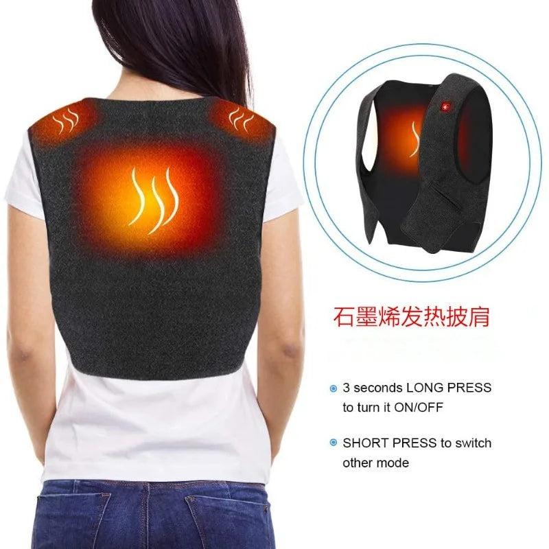 Winter Heated Vest for Men Woman Electric Heated Jackets Men Graphene Heat Coat USB Heating Padded Jacket Keep Warm Vest