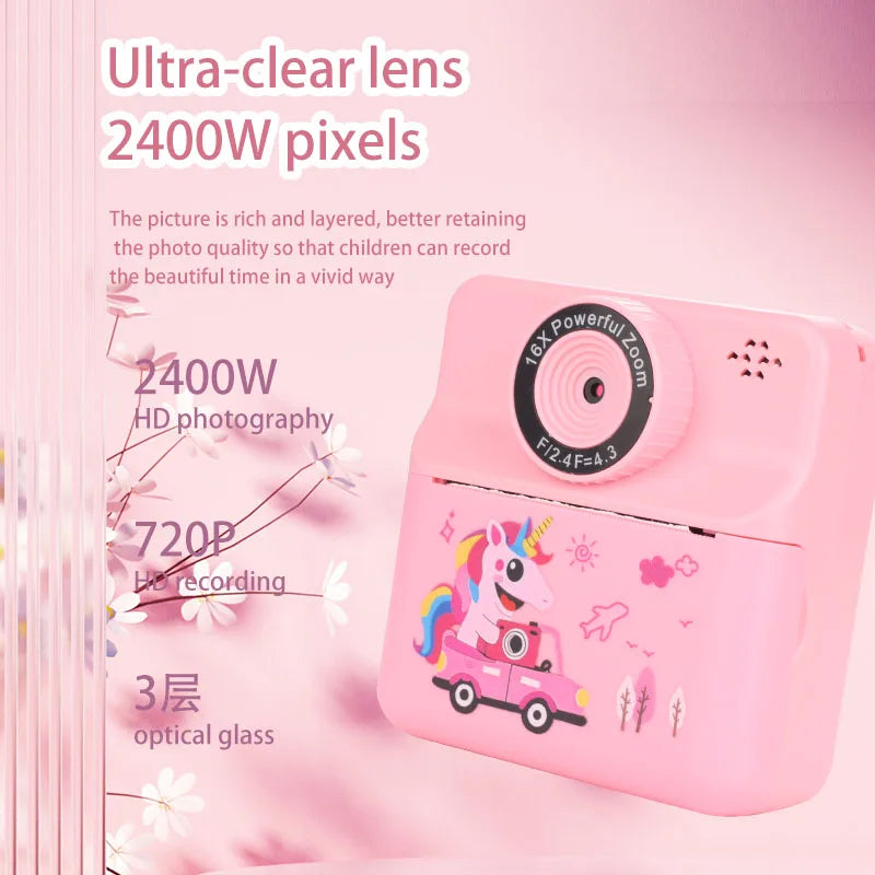 Children Digital Camera Photography Instant Camera Kids Video Recorder Toys for Girls Boys Best Birthday Gift 1080P HD Dual Lens