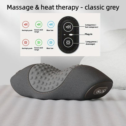 Electric Neck Massager Neck Pillow, Hot Compress, Neck Stretching, Heating Vibration, Shoulder Massage Pillow, Back Traction