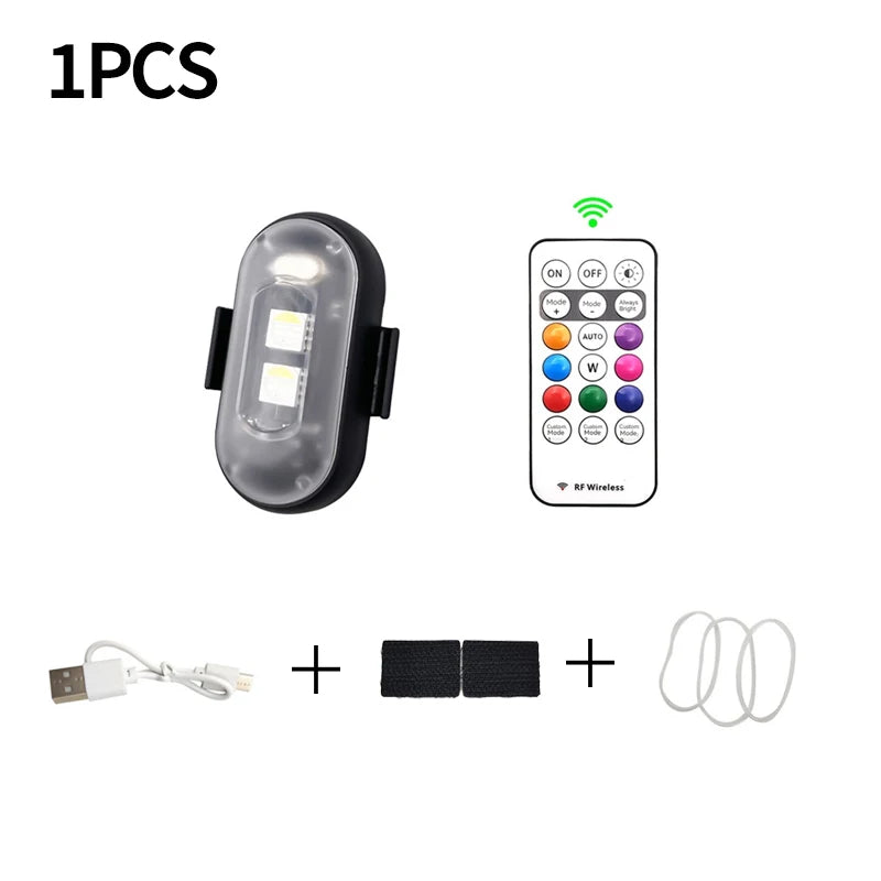 Waterproof Wireless LED Lights USB Charging Wireless LED Flashing Lights High Brightness Wireless LED Lights for Car Bike H9EE