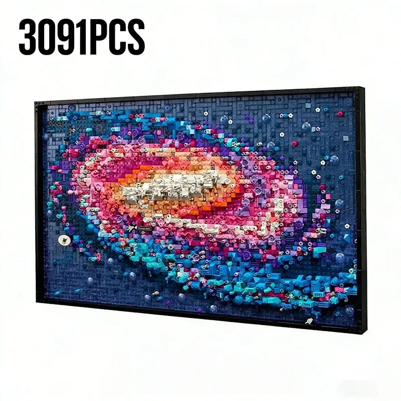2026 3091 Works of art, space, universe, stars, Milky Way, building blocks, decorations, puzzle models, birthday gifts