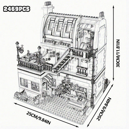 Creative Expert Bank Cafe Corner MOC Building Blocks City Model Bricks Dinner Bookstore Assembly Set Street View Toy Gifts Decor