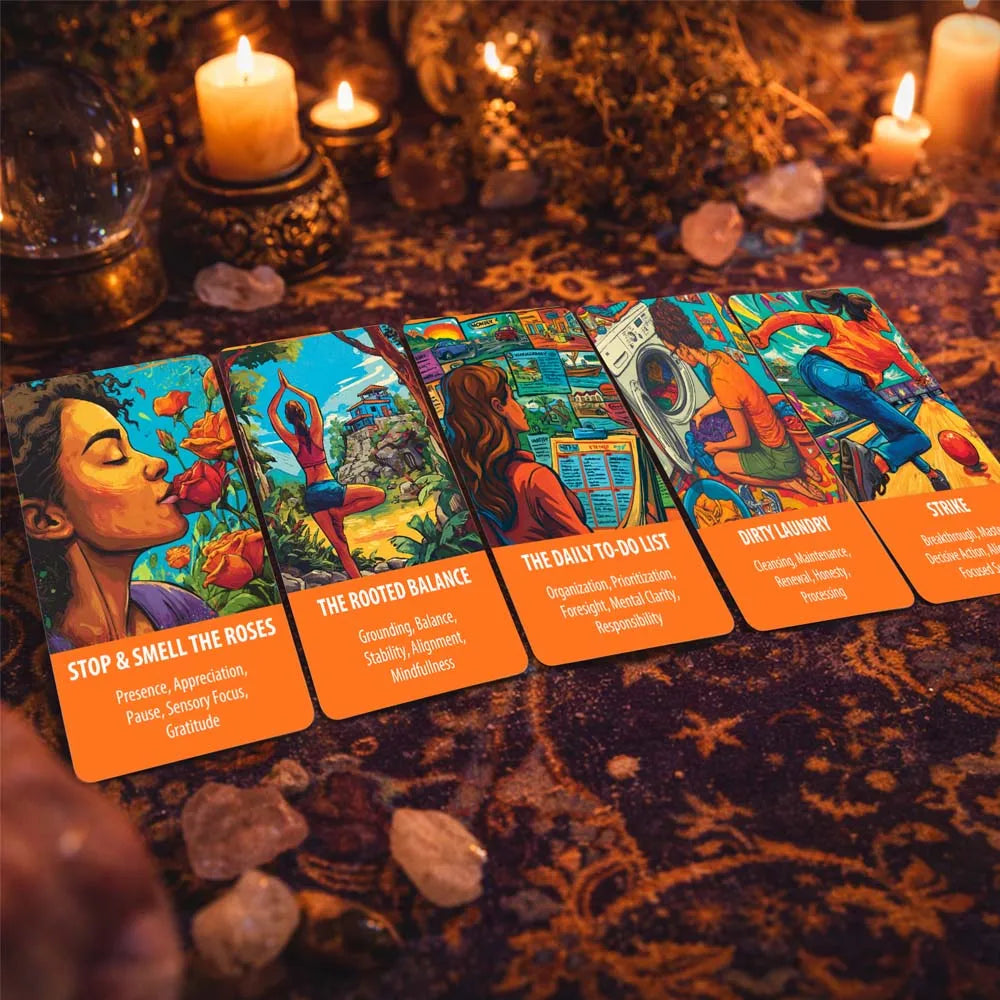 56 Cards The Daily Rhythms Oracle Deck, 13x8 Cm, Build Inner Connection Understanding Life Changes Card Game, Spiritual Insight