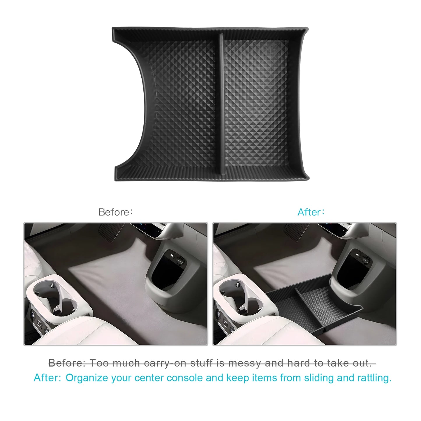 LFOTPP Car Central Storage Box for Hyundai Ioniq 5 2022-2024 Non-slip Rubber Armrest Storage Box Auto Ioniq 5 2024 Accessories
