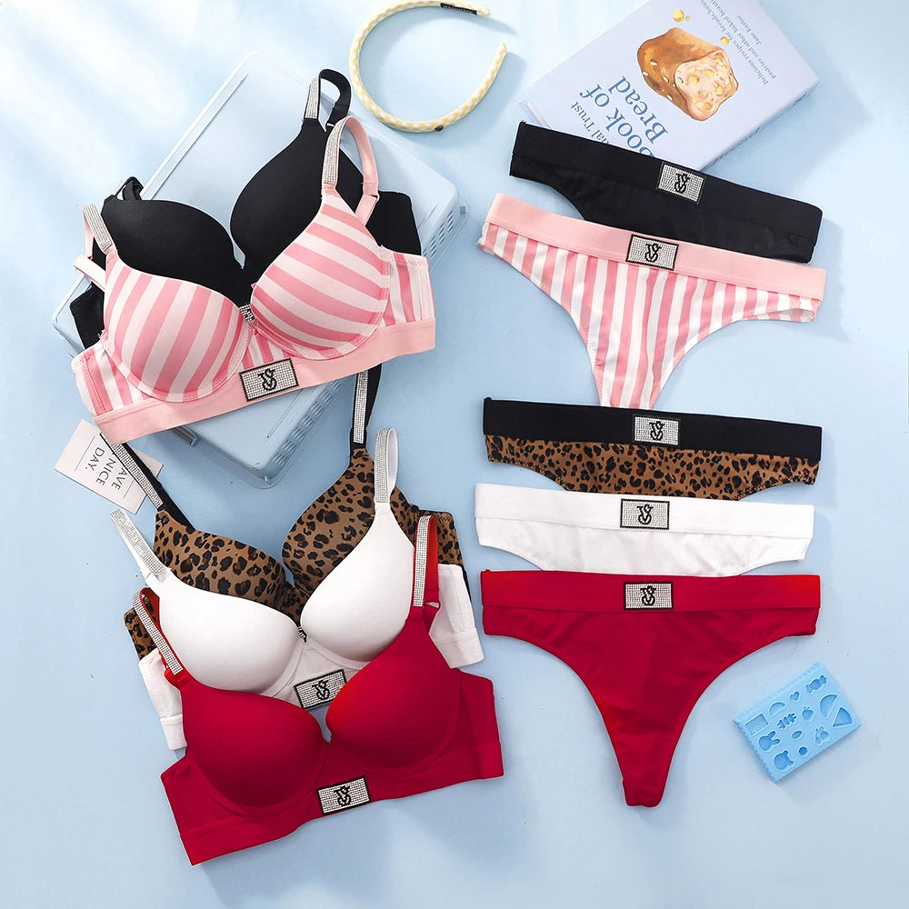 Victoria s Secret Comfortable Underwire Lingerie Set For Ladies Daily Wear Women Bra Set Lace Push Up Seamless