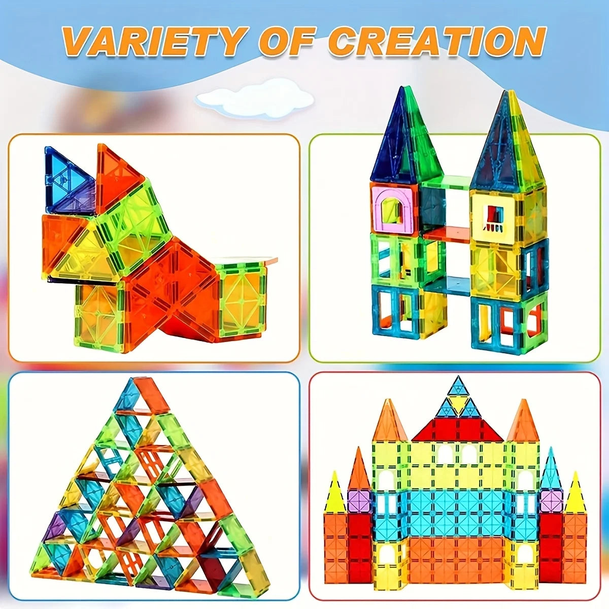 Magnetic Building Blocks, 3D Puzzle Assembly Suitable for Boys and Girls Birthday Gifts, Colors Are Random