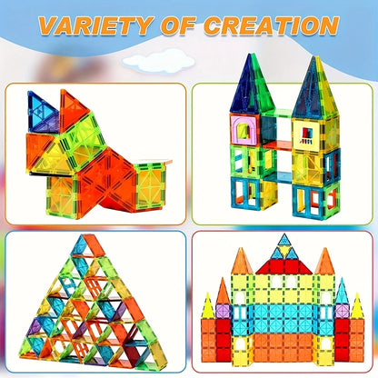 Magnetic Building Blocks, 3D Puzzle Assembly Suitable for Boys and Girls Birthday Gifts, Colors Are Random
