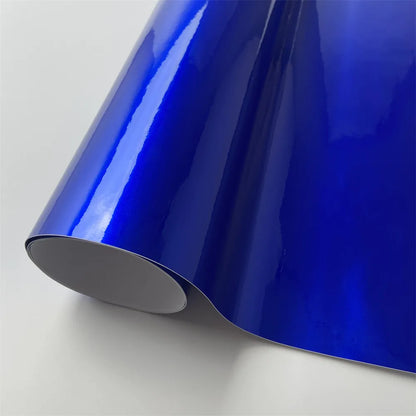 Glossy Candy Blue Vinyl Wrap Film Metallic Waterproof Bubble Free Sticker Decal For Car Accessories Motorcycle Bike DIY Sticker