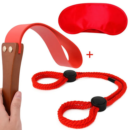 Bondage Women Bdsm Set Cotton Rope Handcuffs Erotic Restraints Rope Double-Layer Hand Clapper Blindfold Sex Toys For Couples Kit