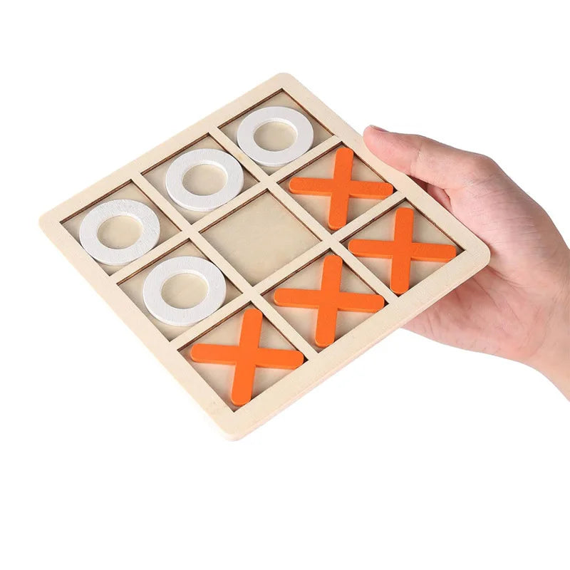 Classical Wooden Tic Tac Toe Game for Kids XO Strategy Board Games IQ Logic Brain Development Toys Educational Gifts