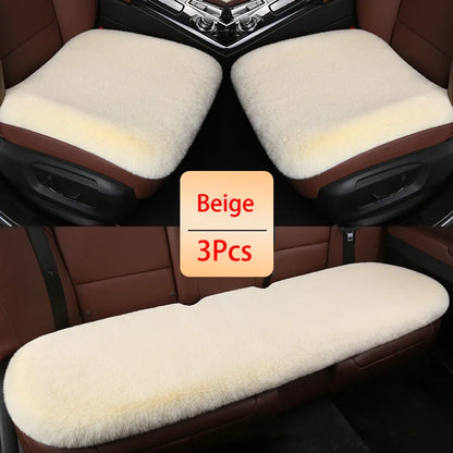 Winter Plush Rabbit Fur Car non-slip Seat Cushion Warmth Thickened Wool One Piece Square Cushion for Main Driver or Co-pilot