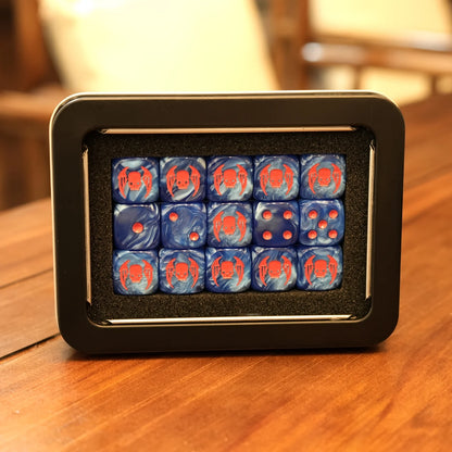15PCS 16mm/0.63inch D6 Wargaming Dice Set for Tabletop Miniatures Game, Damage Tracking,Army Faction Themed Dice Tokens