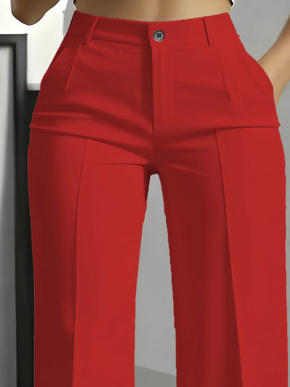 New 2025 Women's High-Waisted Draped Straight-Cut Suit Pants Simple European American Cross-Border Fashion for Women