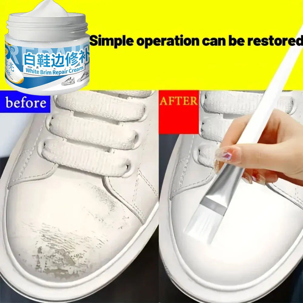 New White Shoe Edge Restorer 50g Professional Shoe Repair Cream for Sneakers Boots Leather Simple Peration Easy Apply Color Fix