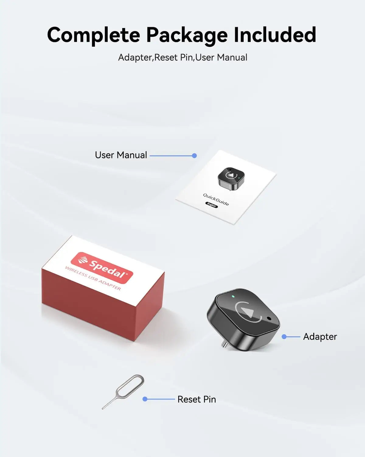 2 in 1 carplay Dongle（Type-C）,Wireless CarPlay Apapter USB C / Android Auto USB C For Converts Wired to Wireless Plug & Play