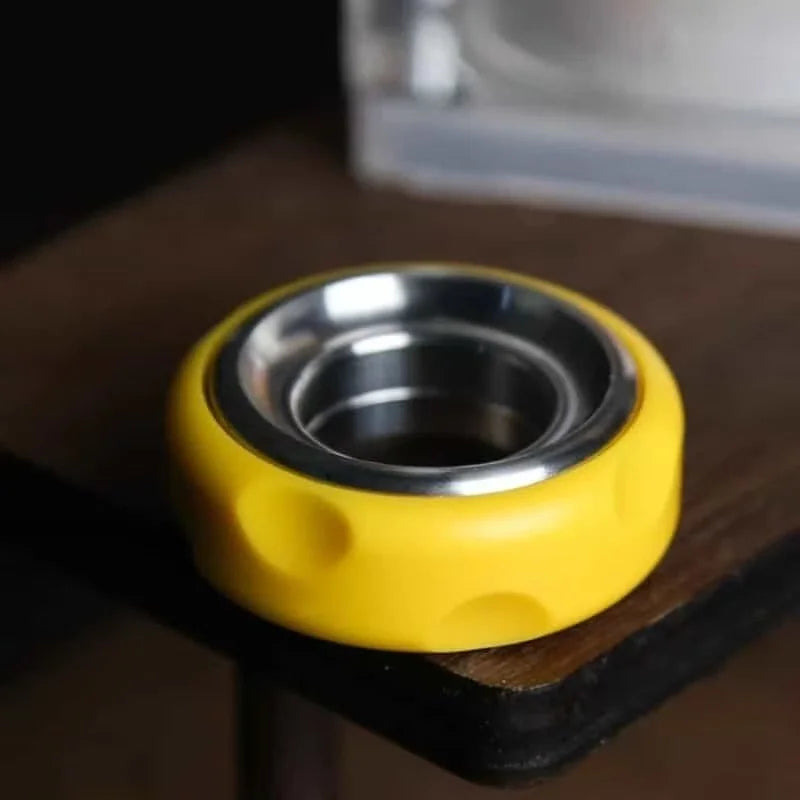 Ring Cheese EDC Fidget Toy, Ratchet Push Slider Ring, POM Stainless Steel Hand Spinner, Adult Stress Relief Fidget Ring