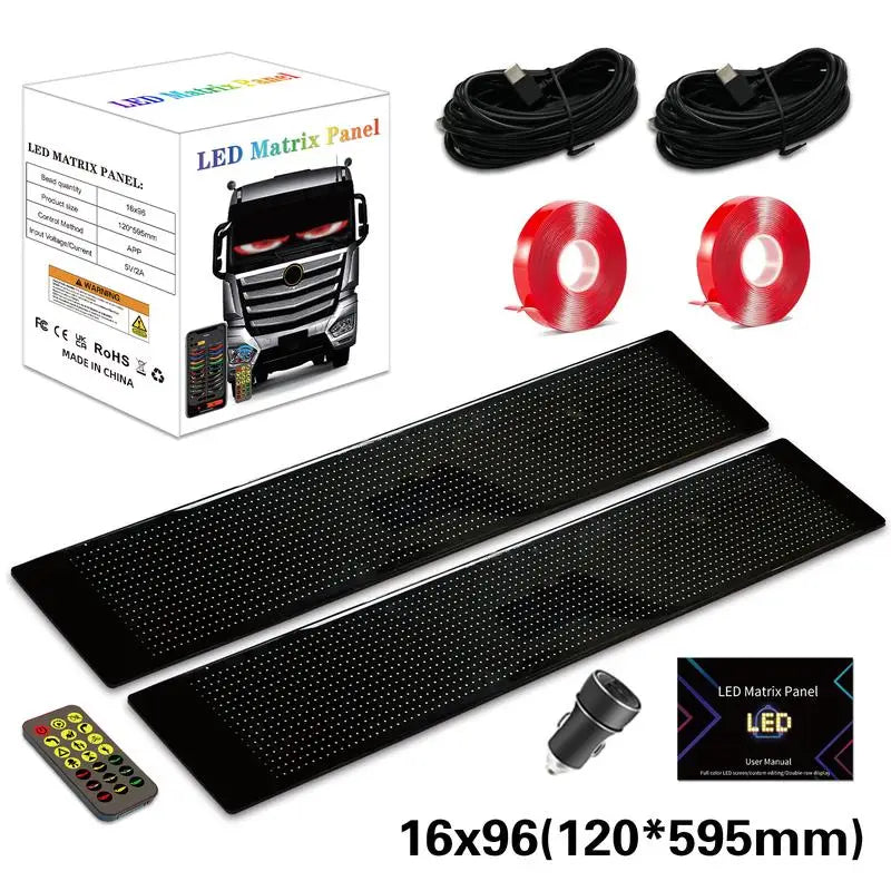 APP Remote Control Truck Devil Eye LED Pixel Panel Light 5V/2A DIY Custom Text Lighting Scrolling Foldable For Board Windshield