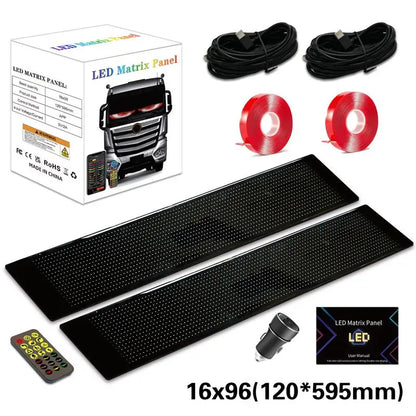 APP Remote Control Truck Devil Eye LED Pixel Panel Light 5V/2A DIY Custom Text Lighting Scrolling Foldable For Board Windshield