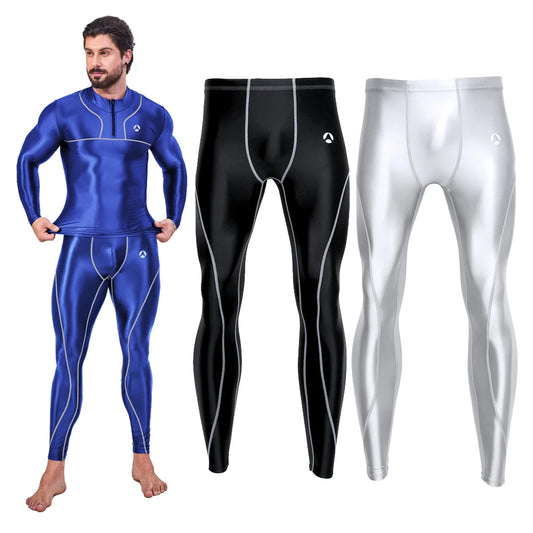 AMORESY Jupiter Nude Men's Leggings, Basketball, Football, Breathable, High Brightness, Tight Elastic Fitness Pants sweatpants