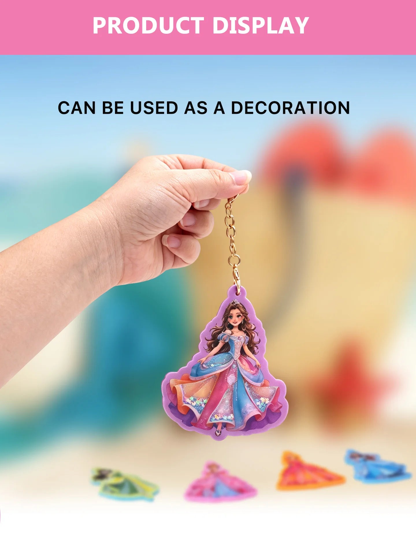 Children DIY Princess Shaker Charm Animal Ocean World Keychain Pendant Educational Toy Set for Kids Creative Play