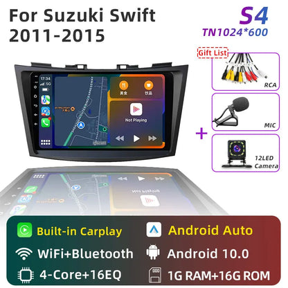 JUNDOF 9" CarPlay 2DIN Android Auto Car Radio Stereo For Suzuki Swift 2011 2012 2013 2014 2015 2016GPS Multimedia Video Player