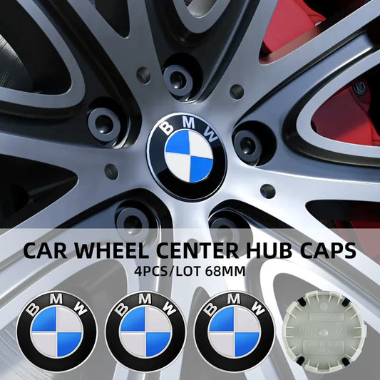 4pcs 68mm Car Wheel Center Hub Cap Badge Emblem Decal Wheel Sticker For BMW E36 E39 E46 E60 E90 E90