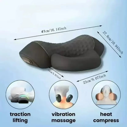 Electric Neck Massage Pillow, Neck Stretcher, Heating, Vibration, Massage, Back Traction, Orthopedic Sleep Pillow Support