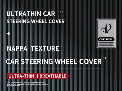 2026 New Ultra-Thin Car Steering Wheel Cover All-Season Universal  Anti-Slip Sweat-Absorbent Suede Nappa Automotive Interior