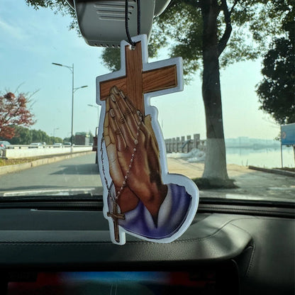 Sincere Prayer, Cross Hilton (Hotel Fragrance) Natural Essential Oil Car Air Freshener |   Long-Lasting 90 Days Hanging Card |   Heatproof & Alcohol-Free |   Safe
