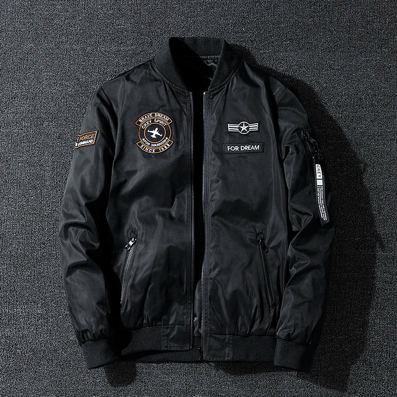 Coat Men's Air Force Pilot Jacket MA1 Autumn/Winter Baseball Suit Trendy Brand Double Sided Thickened Large
