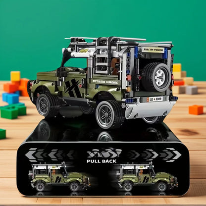 High-end green off-road vehicle assembly block building kit – the perfect gift for birthdays and special occasions.