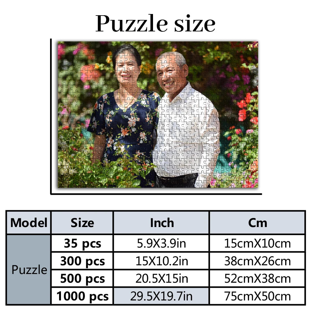 35/300/500/1000pcs Personalized Custom Photo Puzzle family photo For Him Her Family Friends Children For Birthdays For Weddings