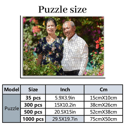 35/300/500/1000pcs Personalized Custom Photo Puzzle family photo For Him Her Family Friends Children For Birthdays For Weddings