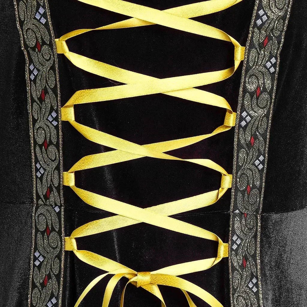 Halloween Women Dress Costumes For Women Long Sleeve Medieval Cosplay Vintage Vampire Witch Victorian Gothi Bandage Dress