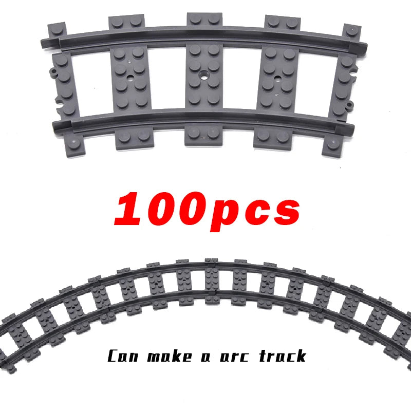 MOC City Bricks Train Flexible Construction Parts Railway Curve Track R104 Building Blocks Model Accessories Compatible 53401