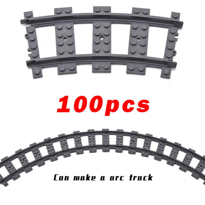 MOC City Bricks Train Flexible Construction Parts Railway Curve Track R104 Building Blocks Model Accessories Compatible 53401