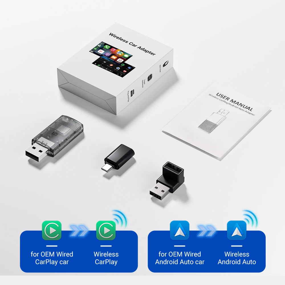OTTOCAST Play2Video Ultra Wireless CarPlay AI BoxVideo Streaming forCar YouTube Netflix IPTV Plug&Play for Factory Wired CarPlay