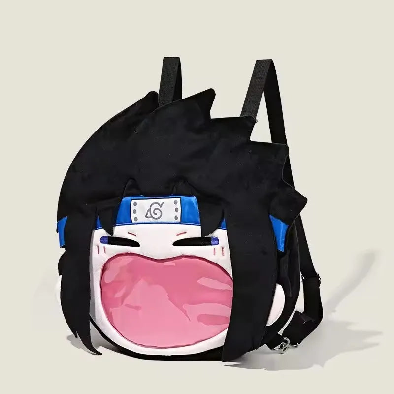 Cartoon Naruto Sasuke Backpack Anime Figure Gaara Itabag High-Capacity Travel Transparent Makeup Storage Bag Doll Toys Gifts