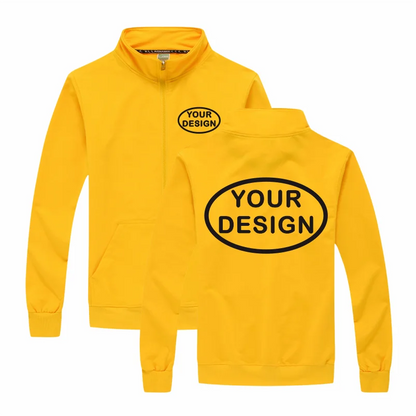 Customized LOGO Men's Thin Jacket Embroidered Printed Zipper Coat Spring and Autumn Street Stand up Collar Cardigan Hoodie
