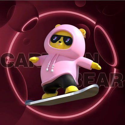 2024 New Dashboard Car Ornaments Skateboard Bear Sliding Bear Creative Car Cartoon Interior Decoration Interior Accessories